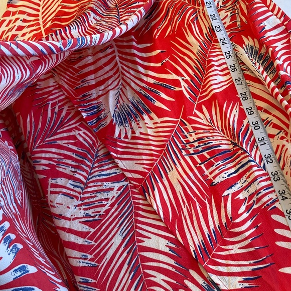 Cupshe Red and Blue Leaf Print Maxi Slip Dress - Picture 11 of 12